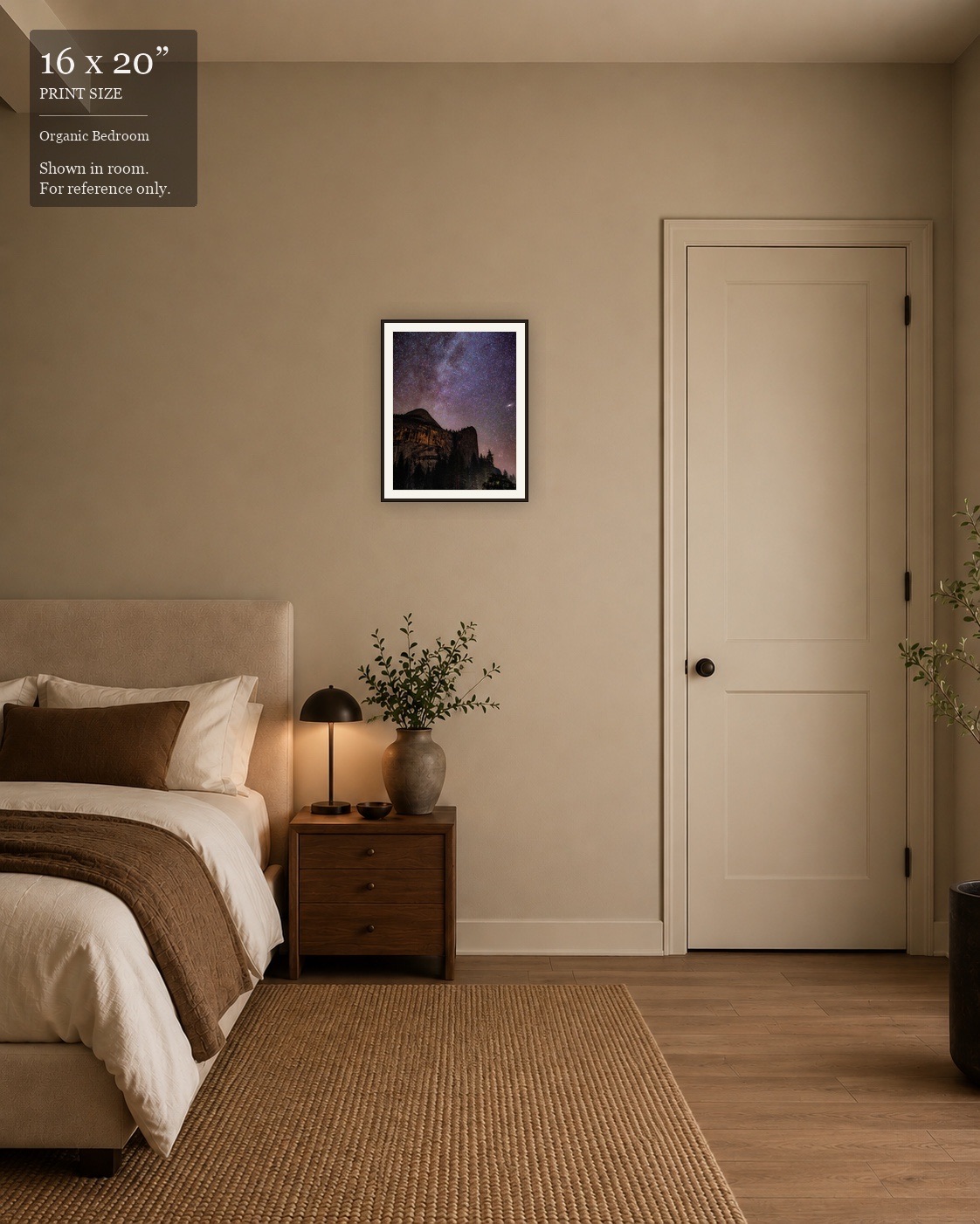 Yosemite Dome Galaxy (16×20) displayed in the Organic Bedroom