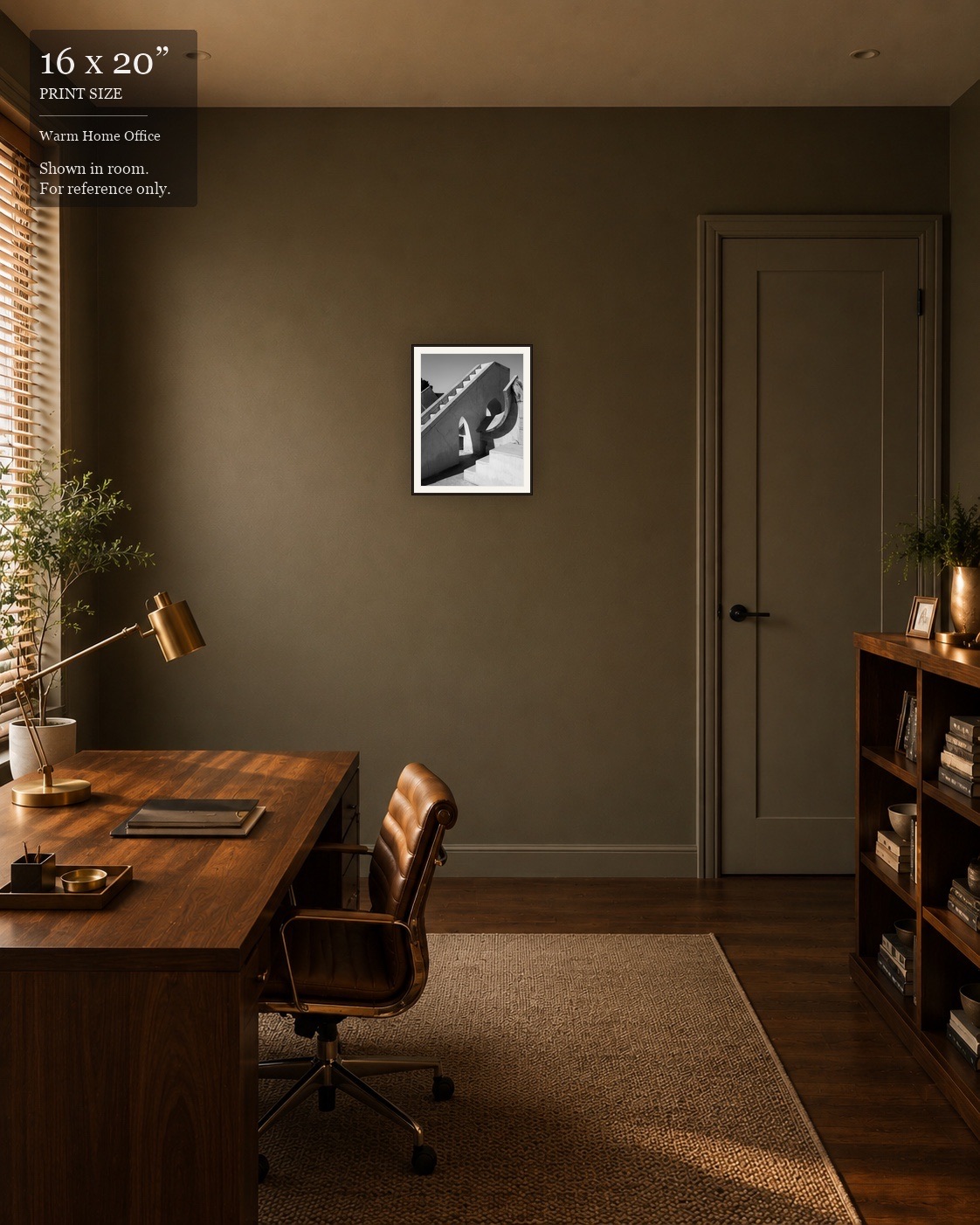 Jantar Mantar Abstract (16×20) displayed in the Warm Home Office