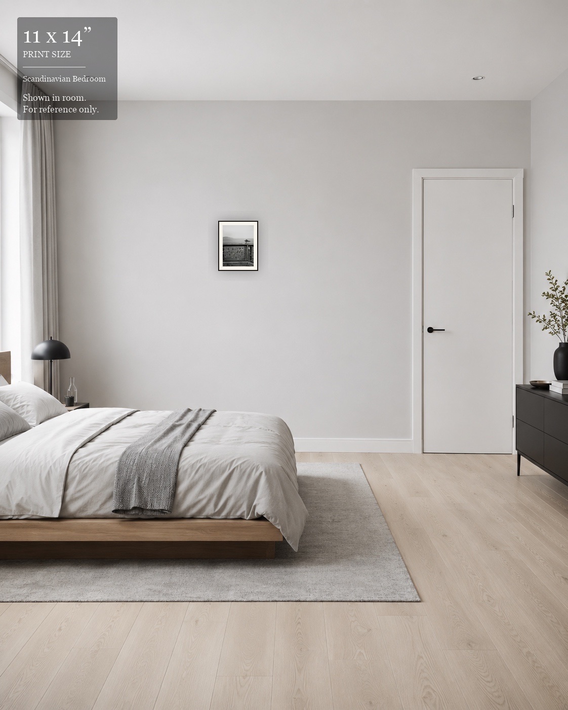 Lovers' Lock Pier (11×14) displayed in the Scandinavian Bedroom