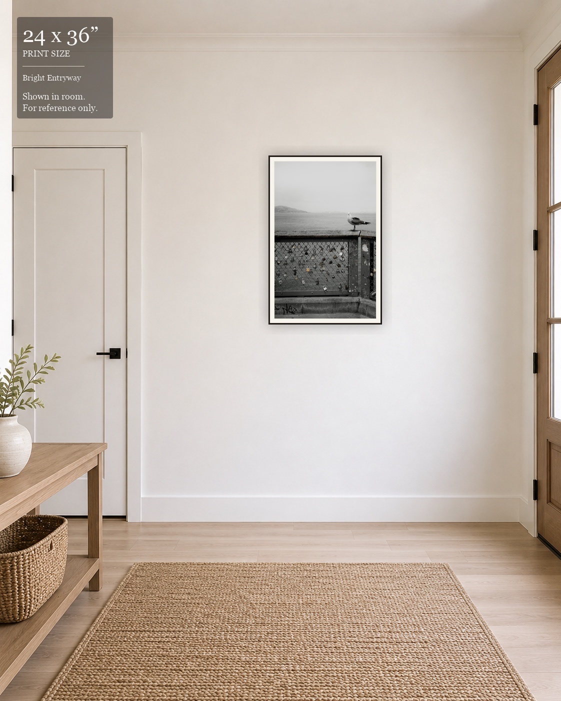 Lovers' Lock Pier (24×36) displayed in the Bright Entryway